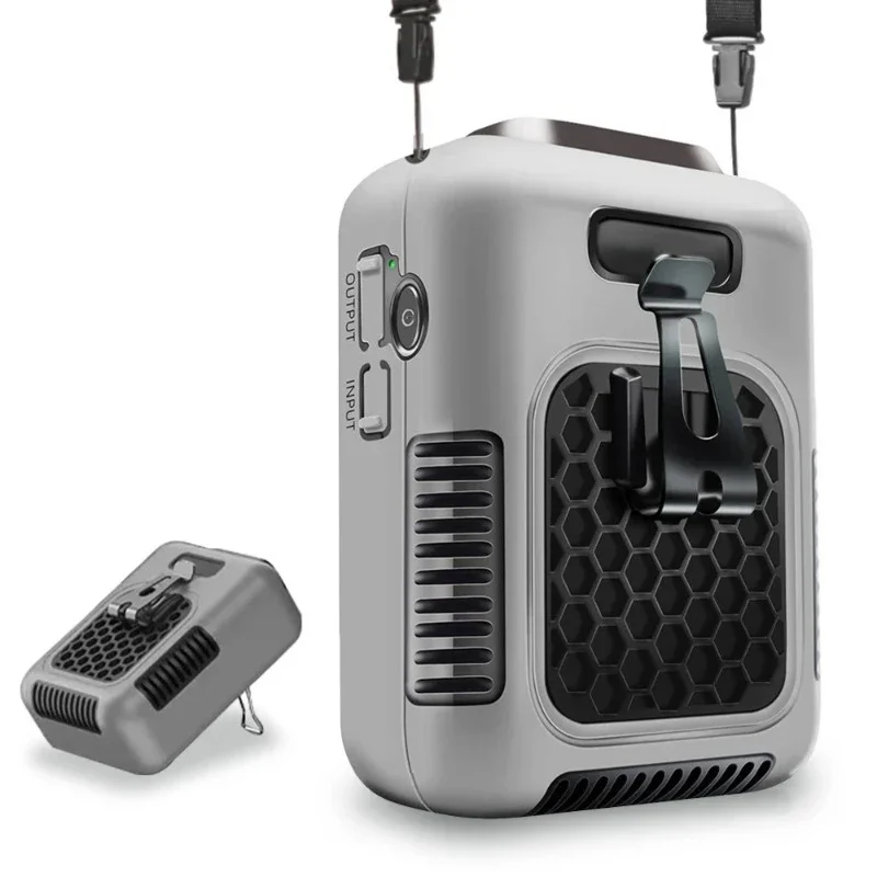 Portable 6000 mAh Power Pack 1 Count 3-in-1 Outdoor Fan 3 Wind Charging Camping Fan Waist Cooling Fan for Outdoor Work