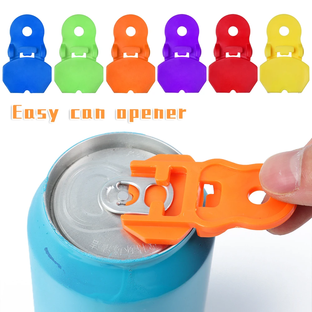 random color2pcs Simple Portable Can Opener Reusable Beer Cola Beverage Lid Remover Sealed Bottle Opener Kitchen Camping Tool