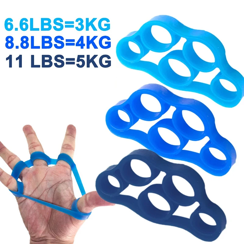 10pc Silicone Finger Gripper Gym Hand Grip Resistance Band Wrist Stretcher Elastic Five Finger Expander Strength Trainer Exercis