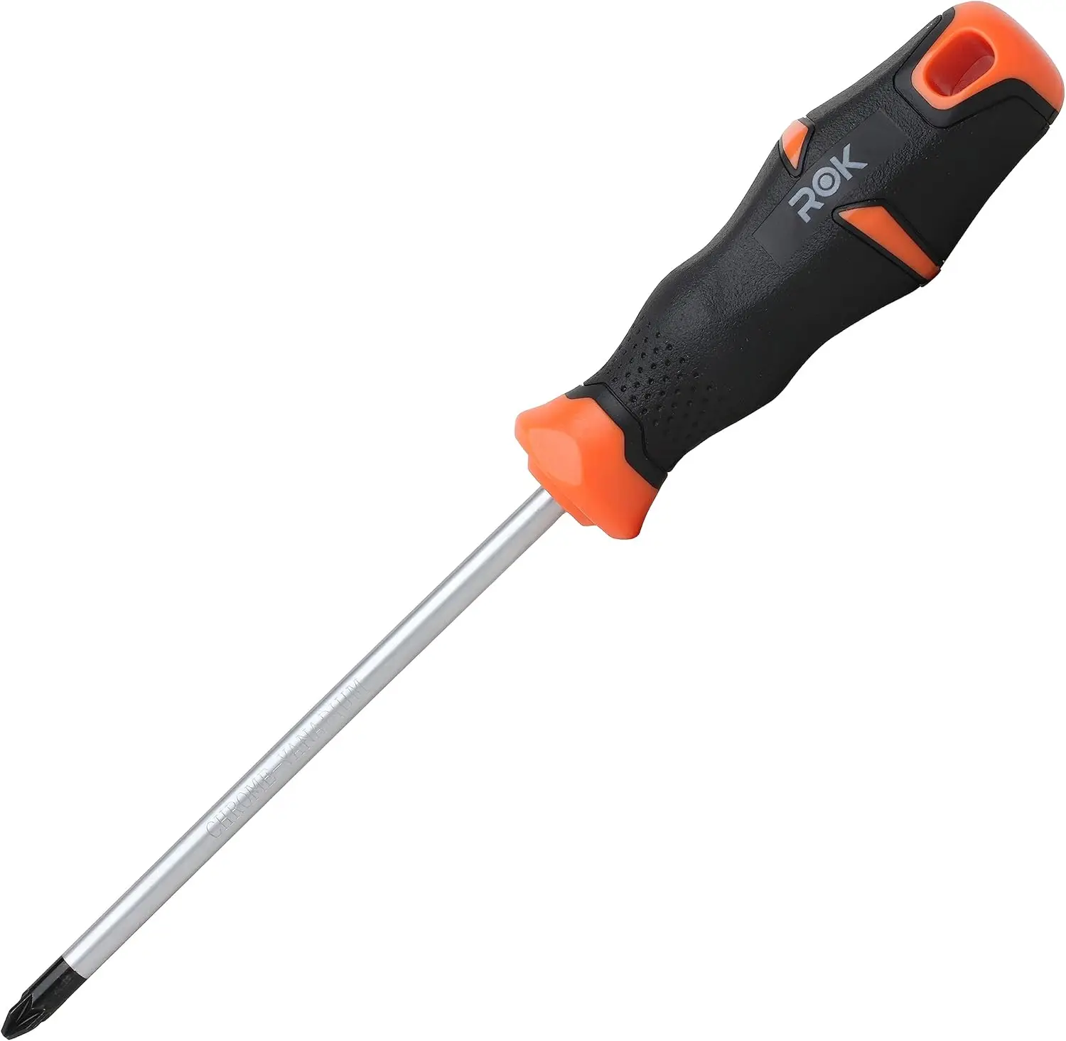 

#2 Pozi Screwdriver with Magnetic Tip, Chrome Shaft, Black and Orange Handle for Easy Fastening