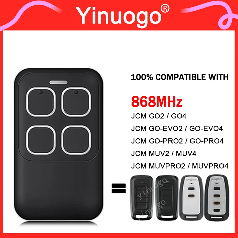 For JCM MUV2 MUV4 MUVPRO2 MUVPRO4 GO2 GO4 GO-EVO2 GO-EVO4 GO-PRO2 GO-PRO4 Garage Door Remote Control 433.92MHz Rolling Code