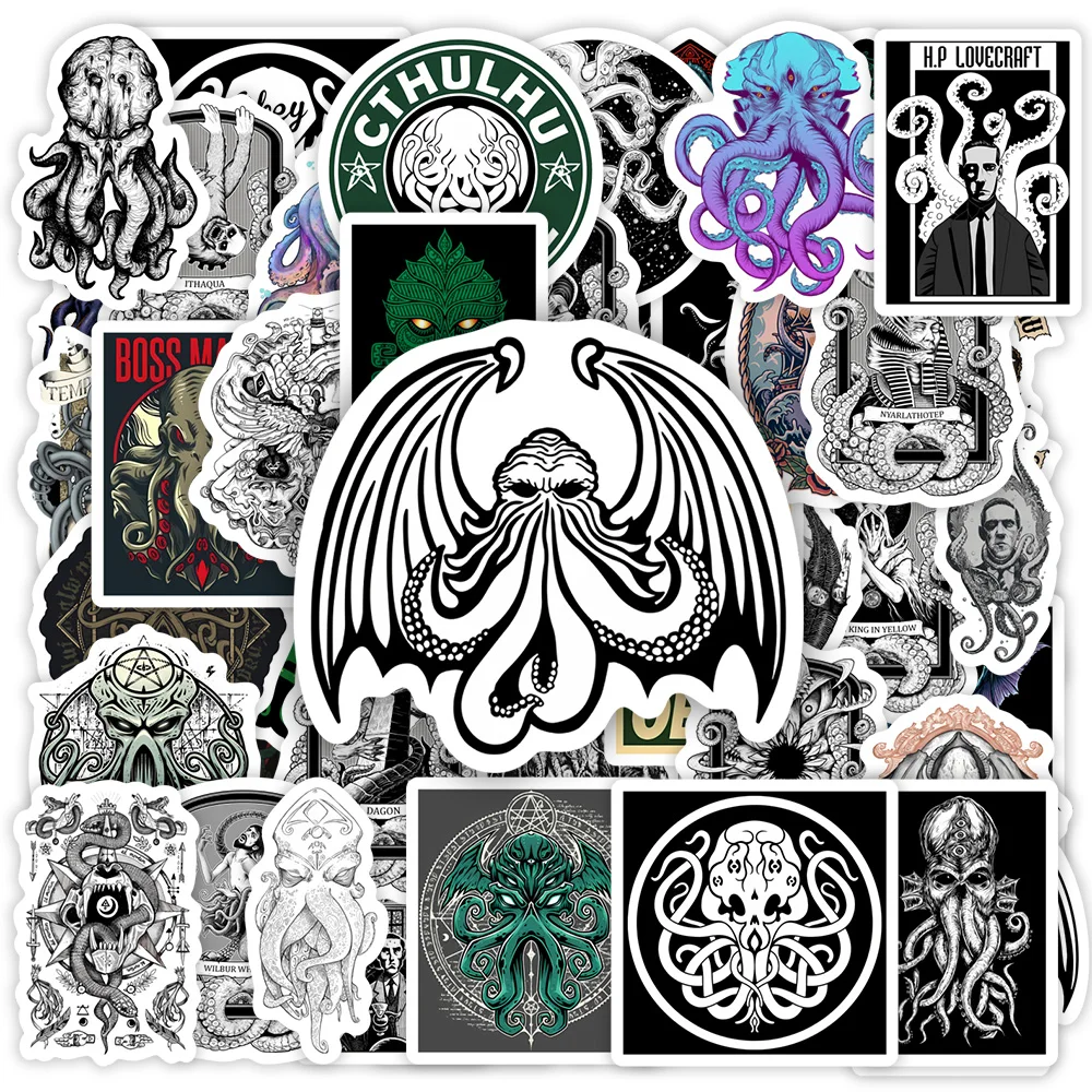 Cthulhu Mythos Stickers Lovecraft Horror DIY Toy Gift Decorative Graffiti Decal for Phone Laptop Bottles Luggage Waterproof