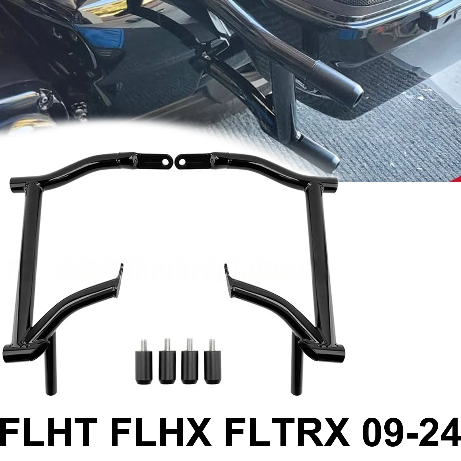 

Motorcycle Accessories Saddlebag Guards Rear Crash Bars For Harley Touring Electra Street Glide Road King FLHT FLHX FLTRX 09-24