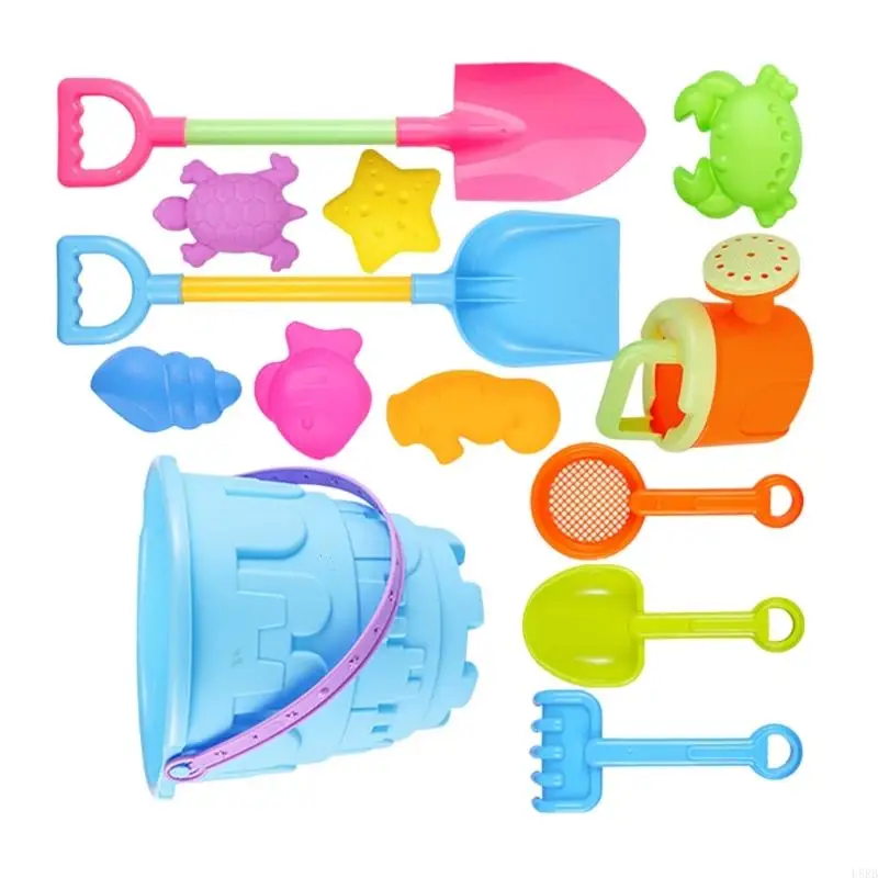 คอลเลกชันของเล่น Summer Sand 13pcs รอบ Bucket Shovel Set Kids Pool Pool Beach Fun L8RB