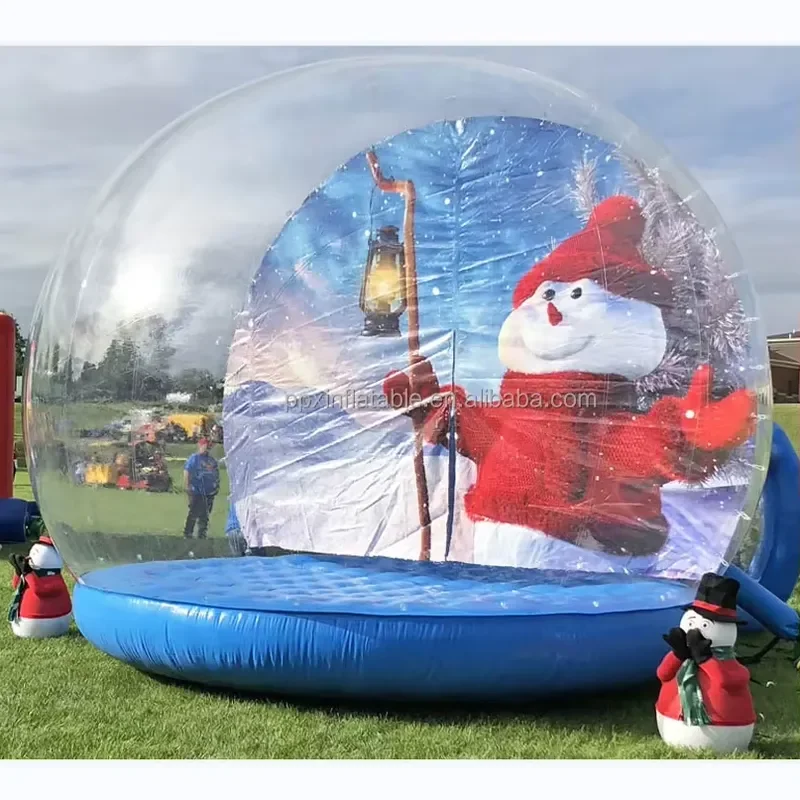 for Snowman Christmas Inflatable Photo Booth Decoration Giant Inflatable Snow Globe Bubble House