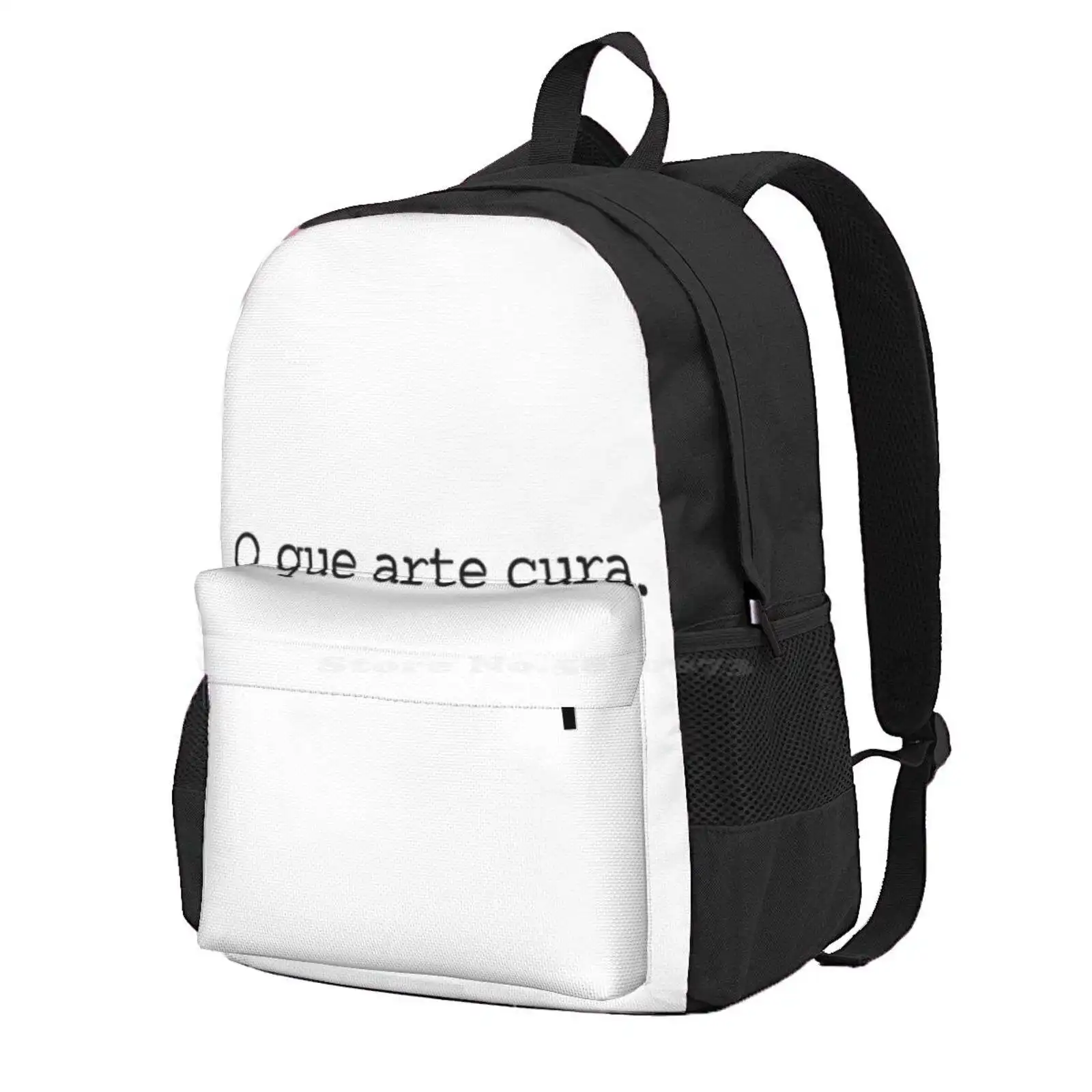 O Que Arte Cura. Hot Sale Schoolbag Backpack Fashion Bags Cura Healing Art Healing Power Artistic Text Based Design Font