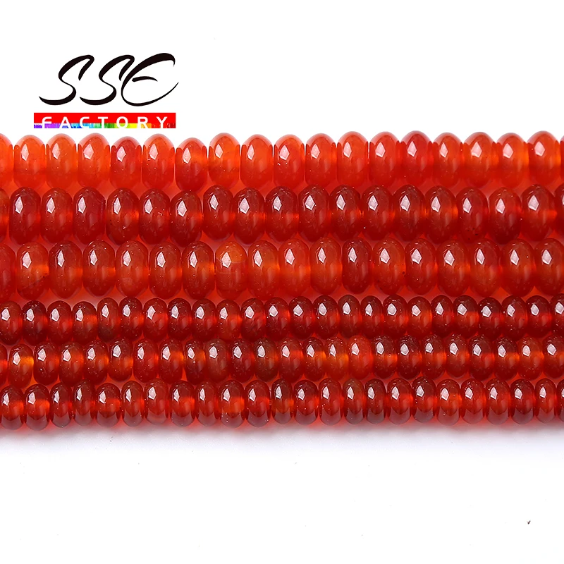Natural Red Agate Onyx Beads For Jewelry Making Round Loose Flat Polish Spacer Beads DIY Bracelet Beads Energy Healing Beads 15