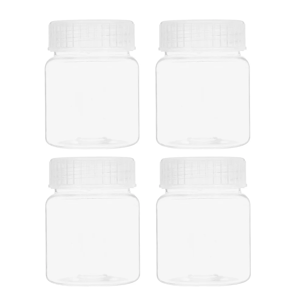 

4pcs Wide Mouth Lab Bottles Polypropylene Reagent Containers Leakproof Lids 240Ml Reusable For Plant Cultivation Sample Storage