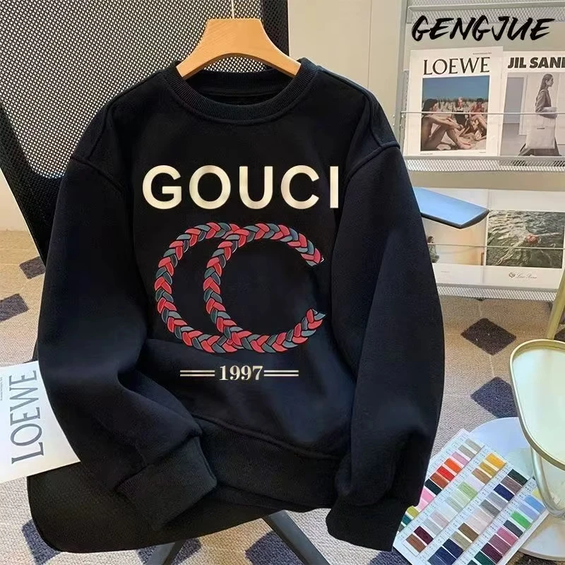 في خريف وشتاء 2025، قمصان شعبية غير رسمية ورياضية للزوجين فضفاضة برقبة دائرية وأكمام طويلة