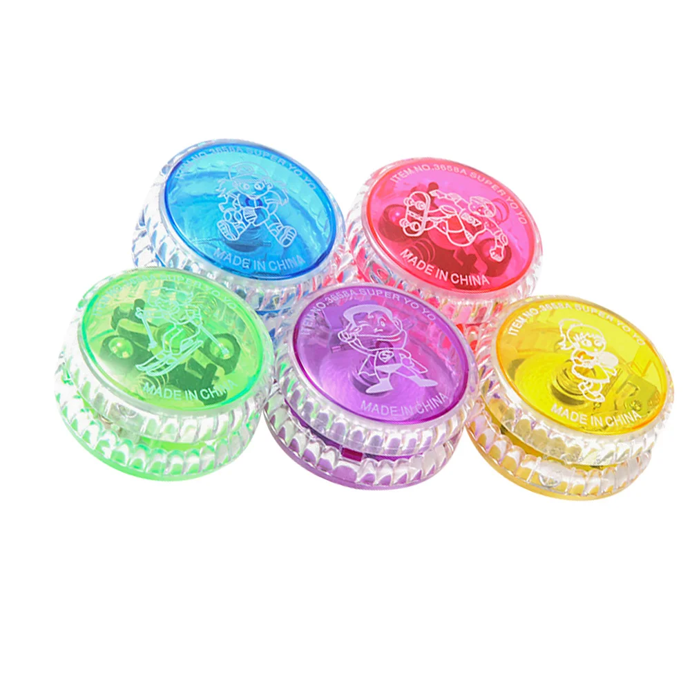 5 Pcs Transaxle Yoyo LED Light- Professional Yoyo Kids - Toys Nativity Toys Kids Luminous Magnetic Plastic Yoyo Color Random