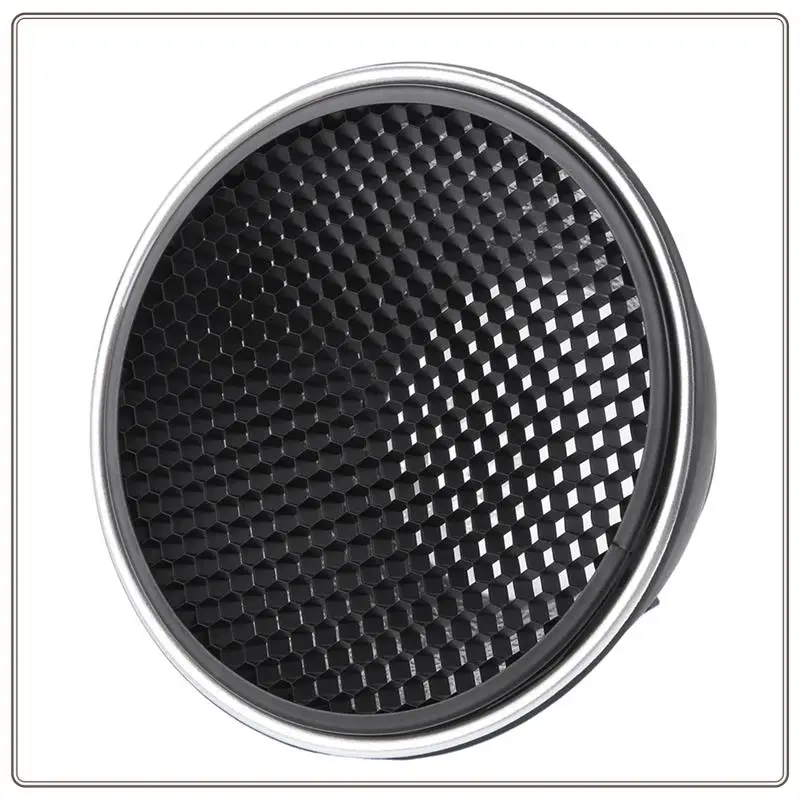 طبق غطاء مصباح ناشر عاكس موثوق به 7 بوصة مع 60 °   غطاء قياسي للفم من شبكة قرص العسل لـ Bowens Mount Studio Strob