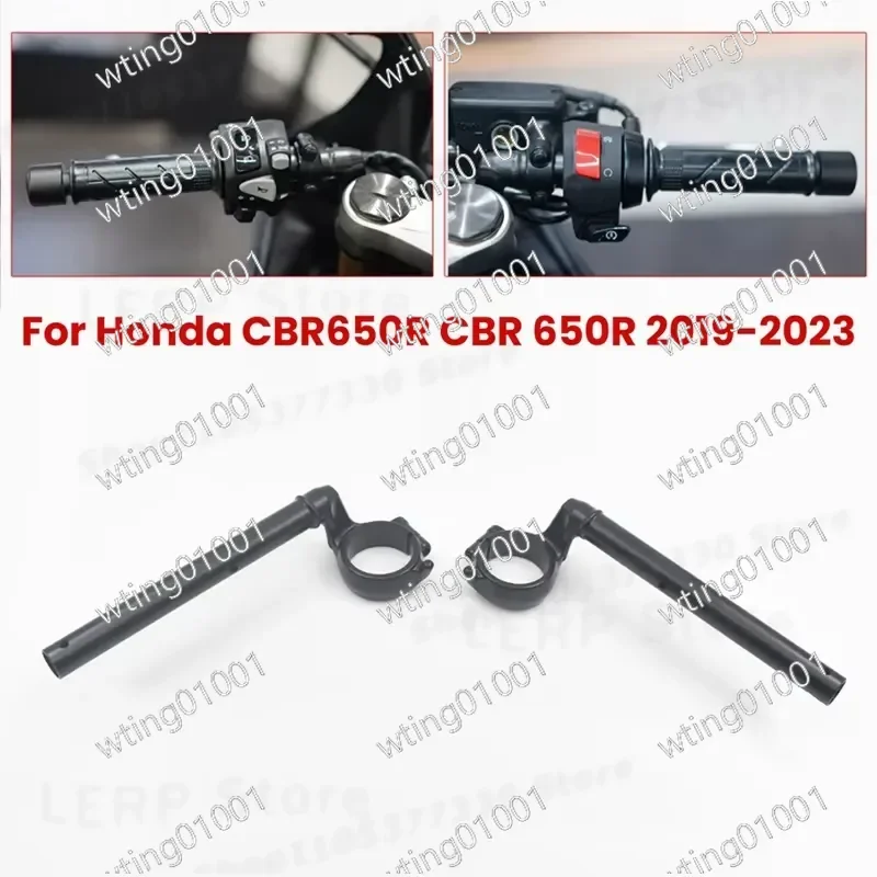 for X-T Black Clip-On Handlebars Fit Honda CBR650R 2019-2023 Fork Tube Mount Racing Style Grips Upgrade Accessories