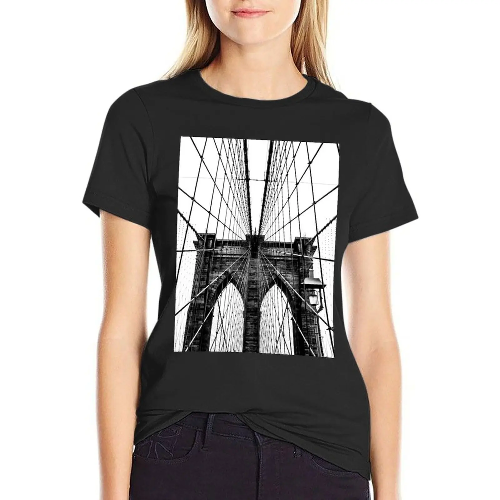 

Brooklyn Bridge Web Vertical T-shirt funny oversized tight shirts for Women