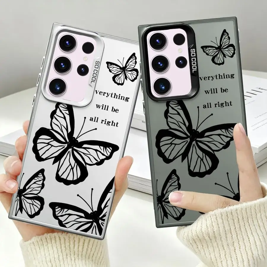 Butterfly Simple Phone Cover Case for Samsung Galaxy S26 S20 FE S21 S24 FE Note 20 Ultra S23 S25 S25Edge S22 Ultra