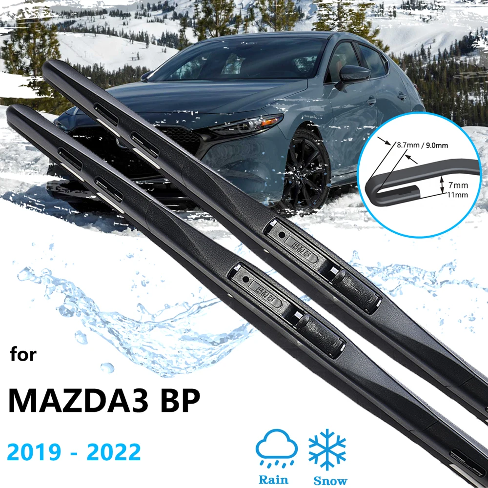 For Mazda3 BP 2019 2020 2021 2022 Rubber Strip Refill Front Wiper Blades Windshield Windscreen Auto Replacement Parts U J Hook