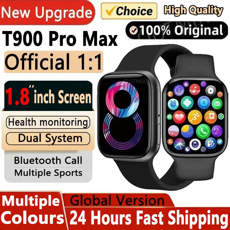 T900 Pro Max Original SmartWatch Series 8 Phone Call Custom Watch Face Sport Waterproof Women Man Wireless Charging Smart Watch