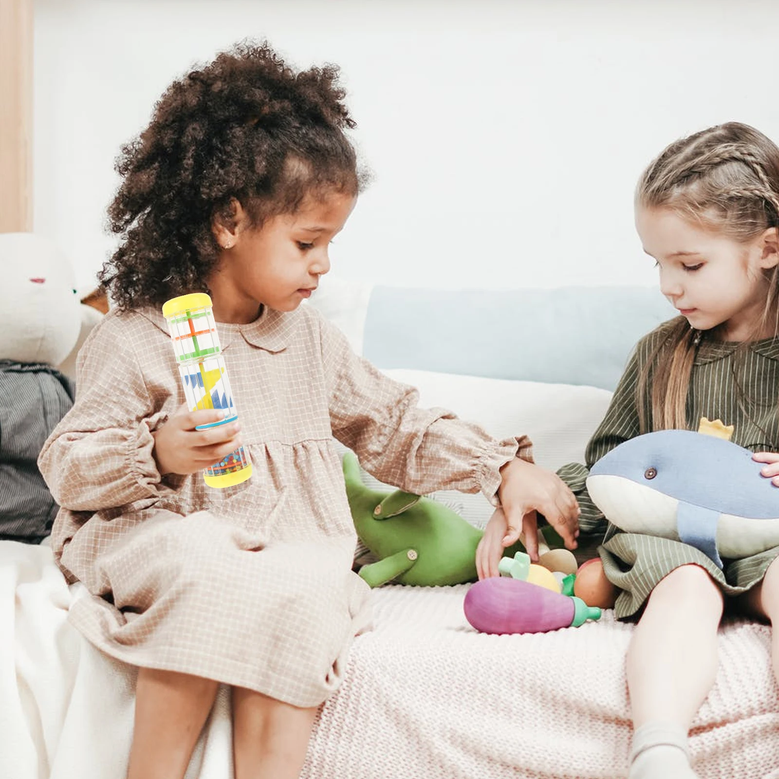 

Rain Sound Tube Musical Toy Rotating Educational Plaything for Kids Plastic Smooth Grasping Visual Auditory