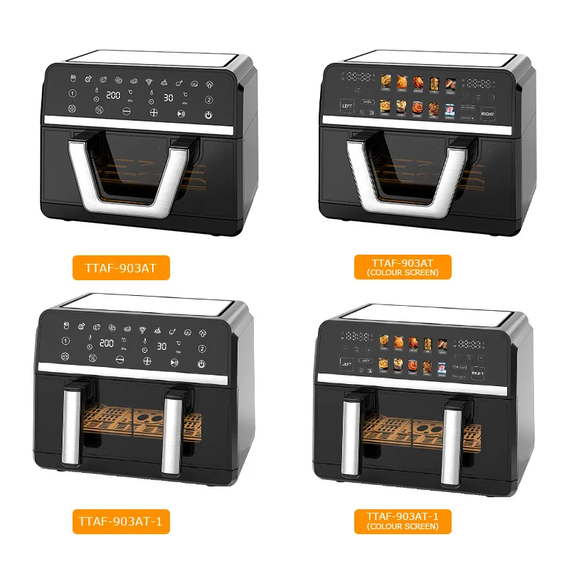 Multifunctional one-button up and down heating visualization intelligent air fryer