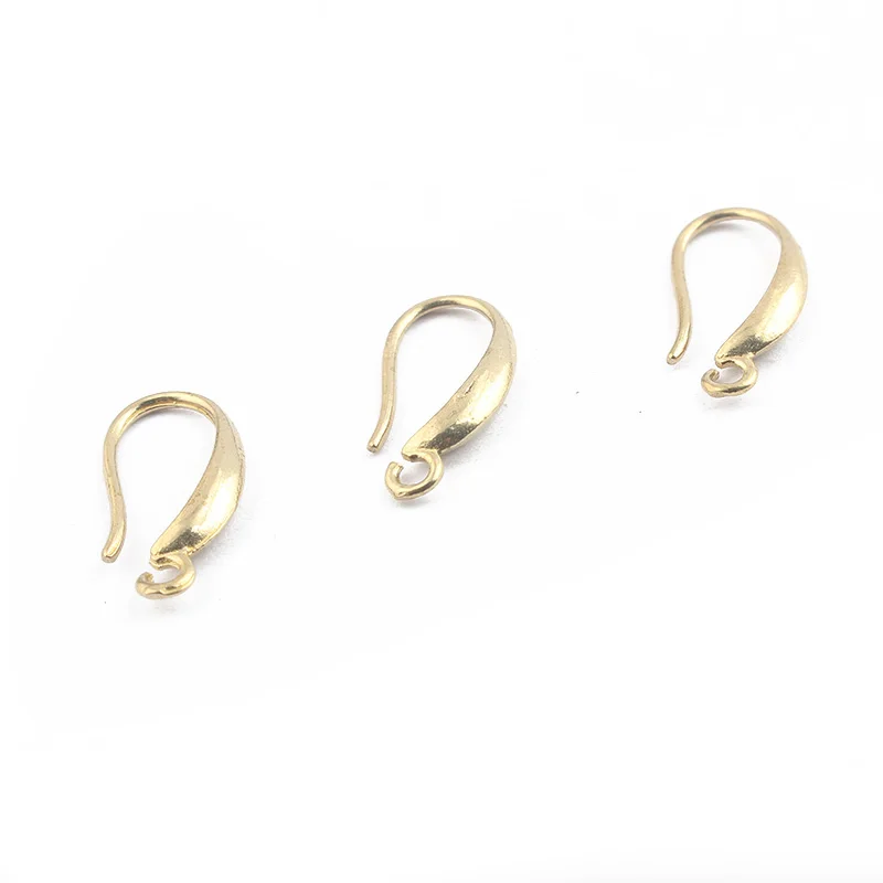 50Pcs Raw Brass Earring Hook French Ear Wires Fishhook Hoop with Loop for DIY Jewelry Earring Making Repairing 8x18mm