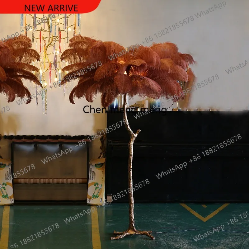 B182 American light luxury all copper living room creative floor lamp bedroom bedside tree branch lamp vertical desk lamp