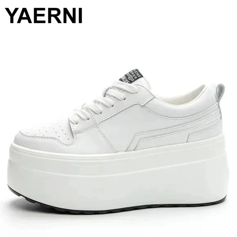 

Модная повседневная спортивная обувь на танкетке и платформе, женская дышащая женская вулканизированная обувь со шнуровкой и сеткой