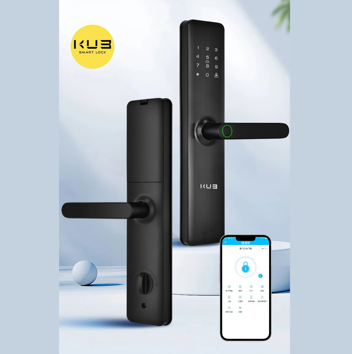 

July003 Wireless Inteligente Doorlock Security Card Password Digital Biometric Fingerprint Smart Lock TTlock