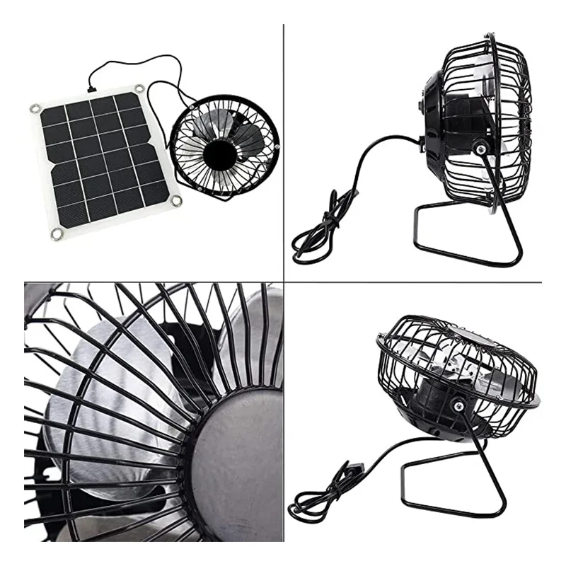 Pannello solare omni-in 6W 6V e ventola solare, ventilazione e ventola di raffreddamento per animali domestici e auto