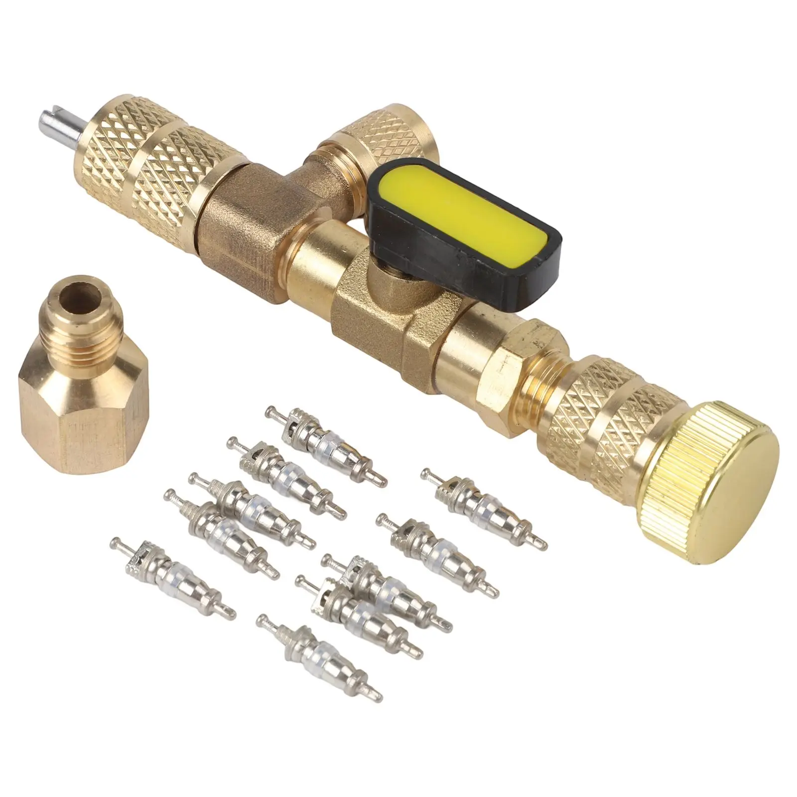 For HVAC Maintenance Color: Yellow HVAC Repair Tool Air Conditioning Tool Anti-Slip Design Copper Construction For R134A