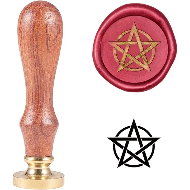 1pc Pentagram Wax Seal Stamp Pagan Star Sealing Stamp Vintage Retro Sealing Stamp for Halloween Christmas Embellishment Envelope