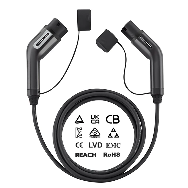 380V Type 2 To Type 2 32A 22Kw Level3 Ac Electric Car Portable Ev Charging Cable Extender