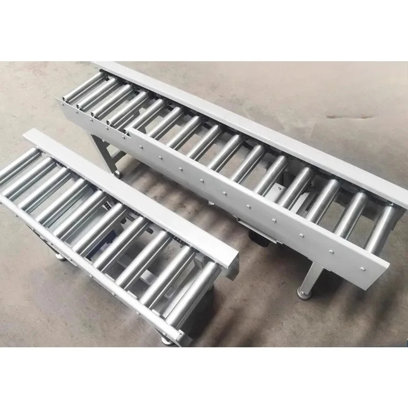 Unpowered and powered roller conveyors conveyor lines assembly lines stainless steel galvanized rubber-coated roller conveyors