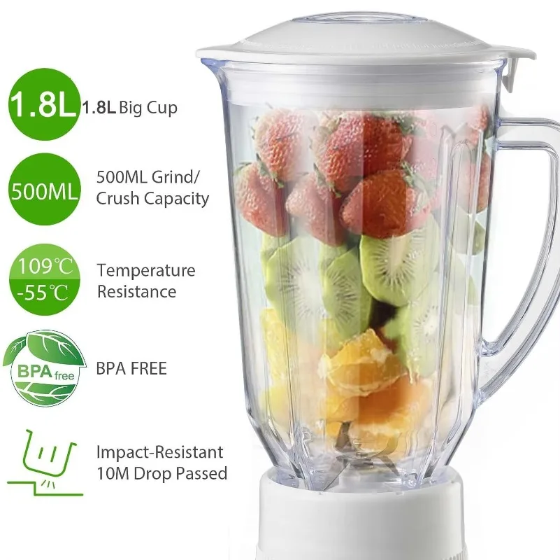 Electric Kitchen Fruits Juicer Meat Blender 4-in-1 Food Processor Spices Grinder Stainless Steel Waterproof Design Smoothie
