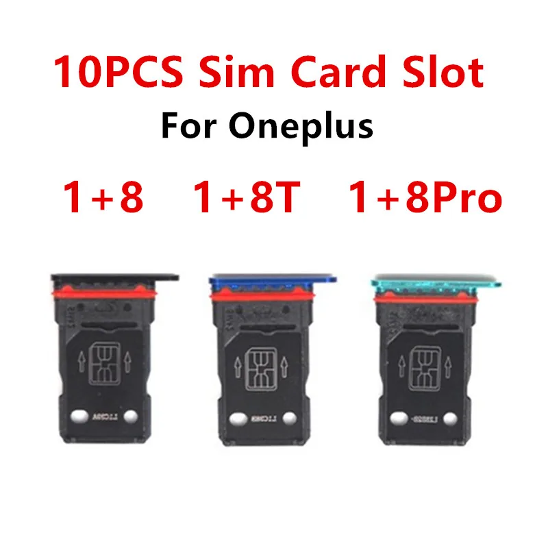 

10PCS Sim Cards Adapters For Oneplus 8 Pro 8T One Plus Dual Tray Socket Slot Holder Chip Drawer Replace Repair Housing Parts