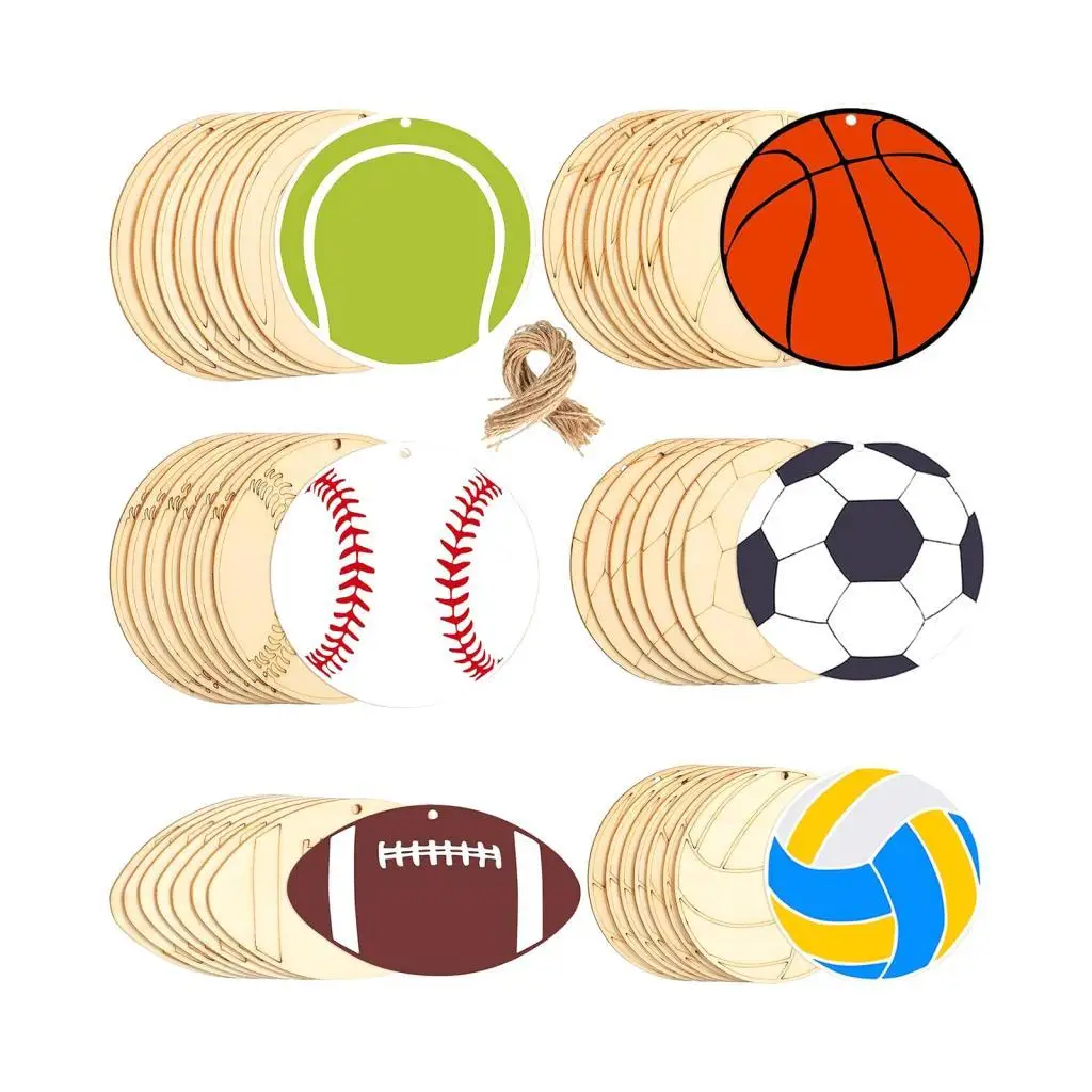 Wooden Hanging Ornaments Unfinished Blank Wood Chips DIY Crafts Crafting Party Favor Pendants Plaques Unfinished Wood Slices