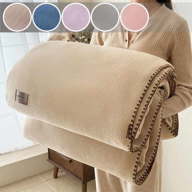 Premium Camel Hair Texture Blanket Lightweight Polyester Fiber All Season Sofa Throw Office Nap Scarf Air Conditioner Blanket