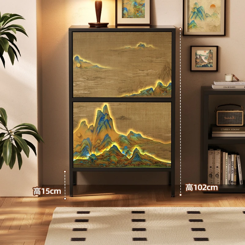 خزانة من الفولاذ في العصور الوسطى، غرفة نوم، خزانة بجانب السرير، فاخرة خفيفة، غرفة معيشة راقية، خزانة، خزانة حديدية، خزانة تخزين قديمة #1