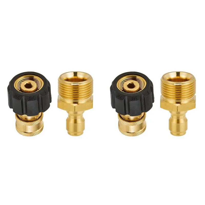 AT19-2X High Pressure Washer Adapter Set Quick Connect Kits Tool To Wand M22 To 1/4 Quick Connect