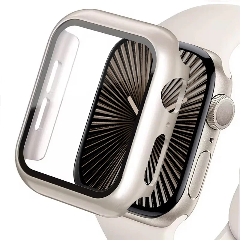 

Поп-чехол из закаленного стекла для Apple Watch Se, чехол 9 8 7 6 5 4 38 40 мм, аксессуары, защитная пленка для экрана IWatch Series 44 мм 45 мм 41 мм 4