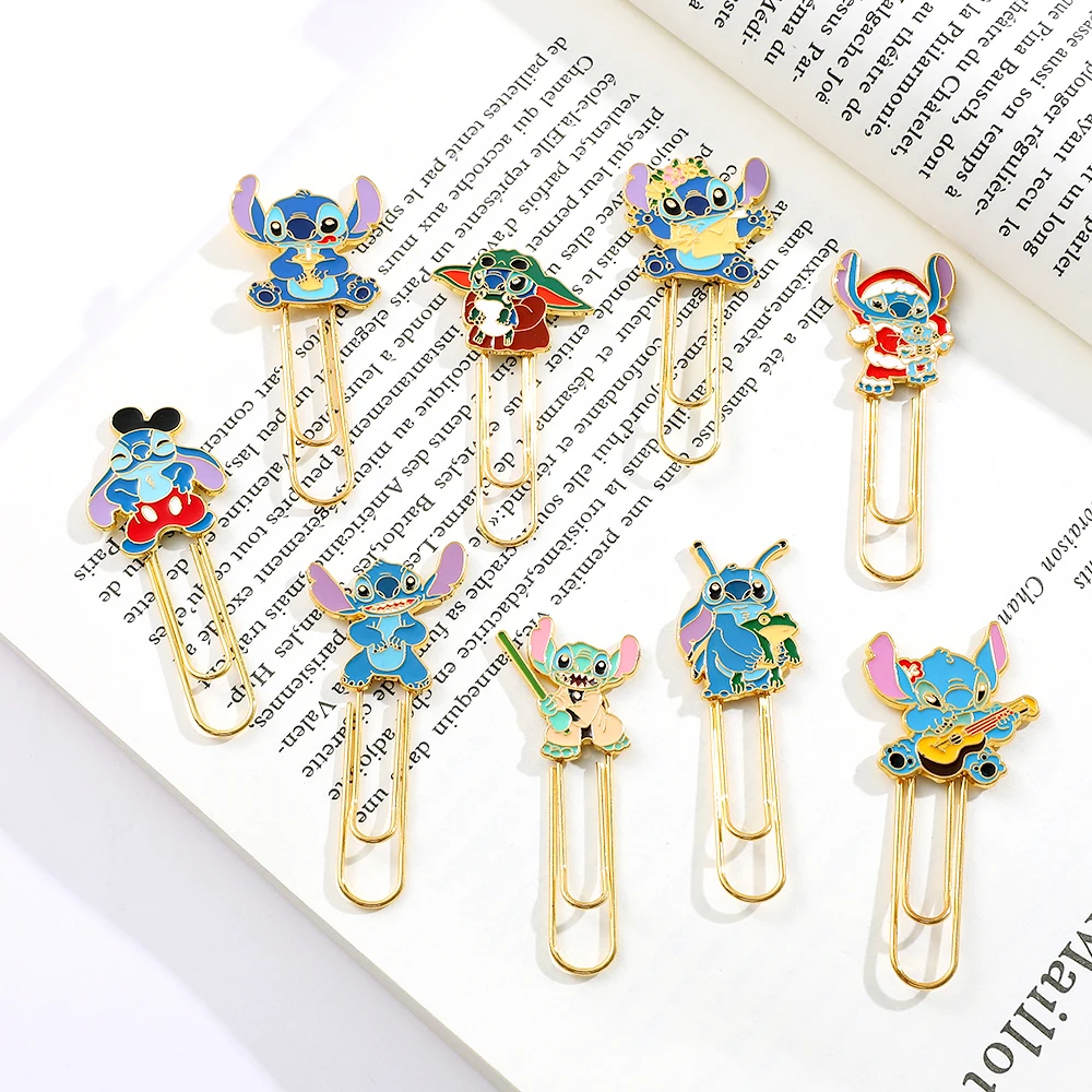 Disney Cartoon niedlichen Stich kreative Metall Buch Seite Büroklammern für Frauen Männer Fans