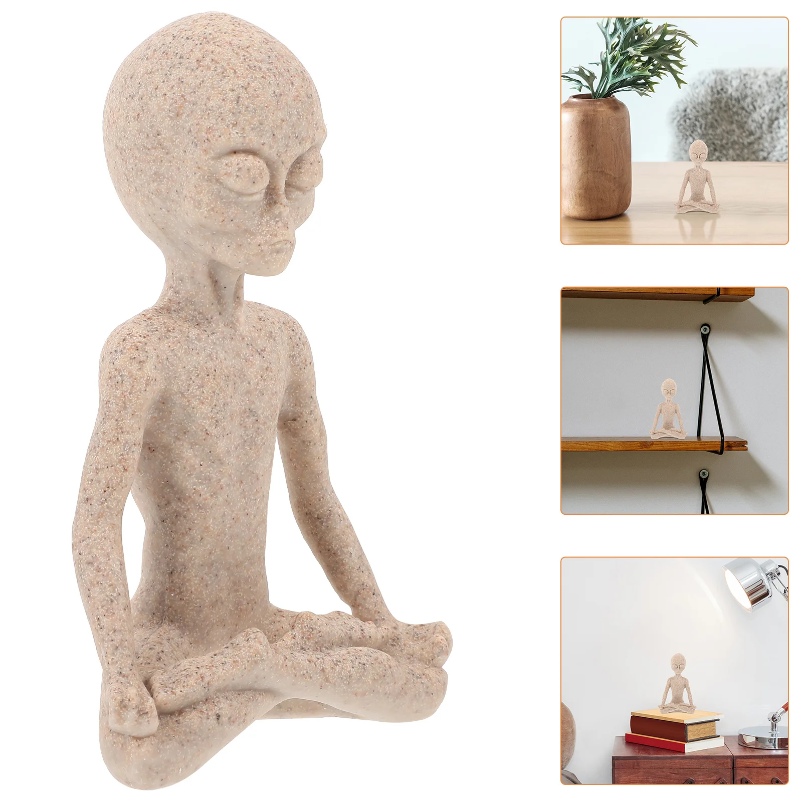 

Yoga Pose Alien Resin Statue Decor Figure S stone Garden Decoration Desktop nament Lightweight Durable Fits Anywhere
