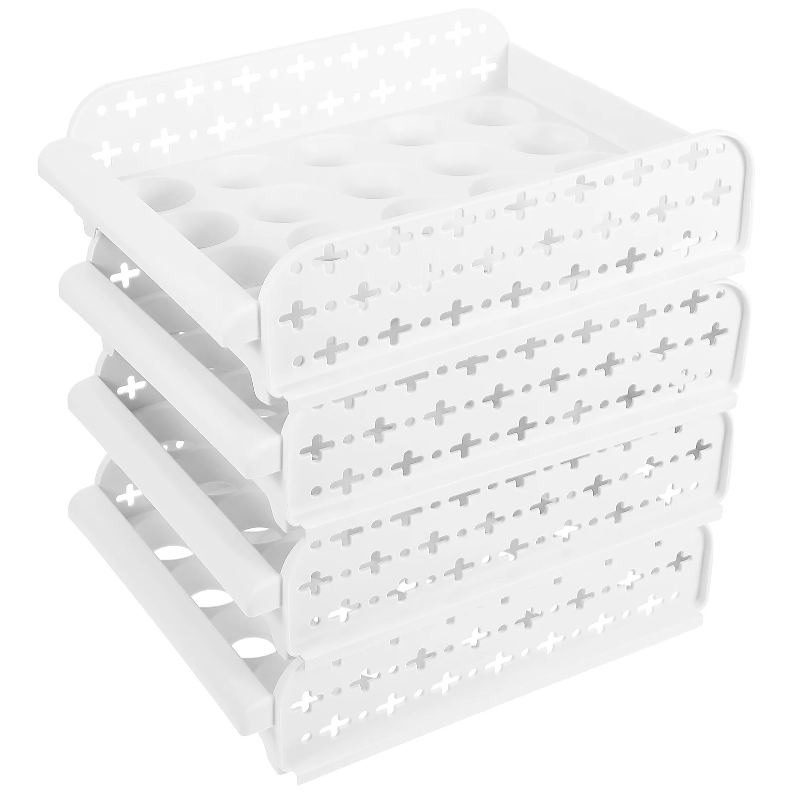 

Egg Storage Box Stackable Tray Container for Refrigerator Crisper ganizer Holds 30 Eggs Space Saving Groove Design Prevents