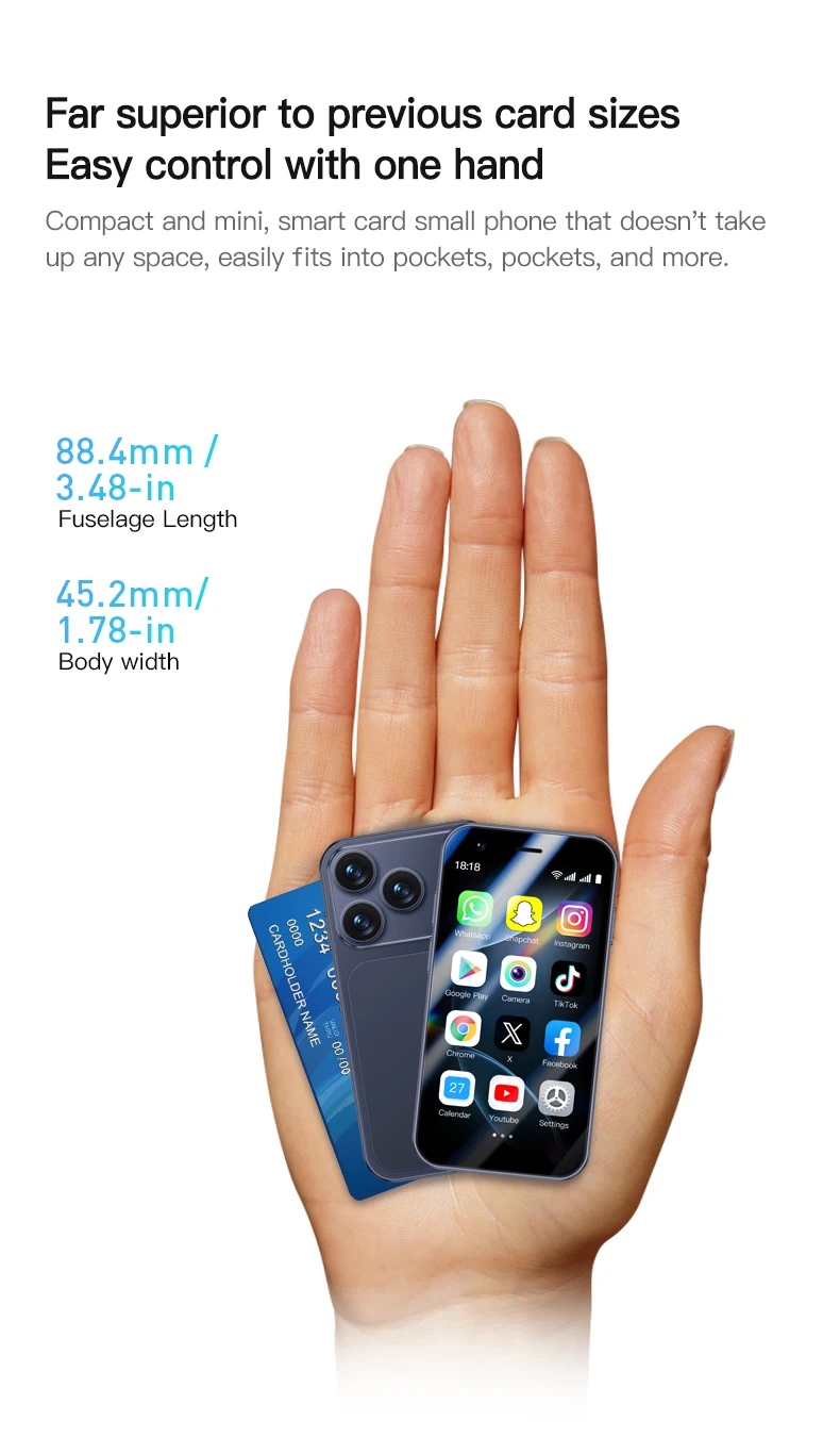 ONEMYTH A17 Mini Android 8.1 SmartPhone 3.0'' 2GB RAM 16GB ROM Dual SIM Standby Play Store 3G Small Mobile Phone