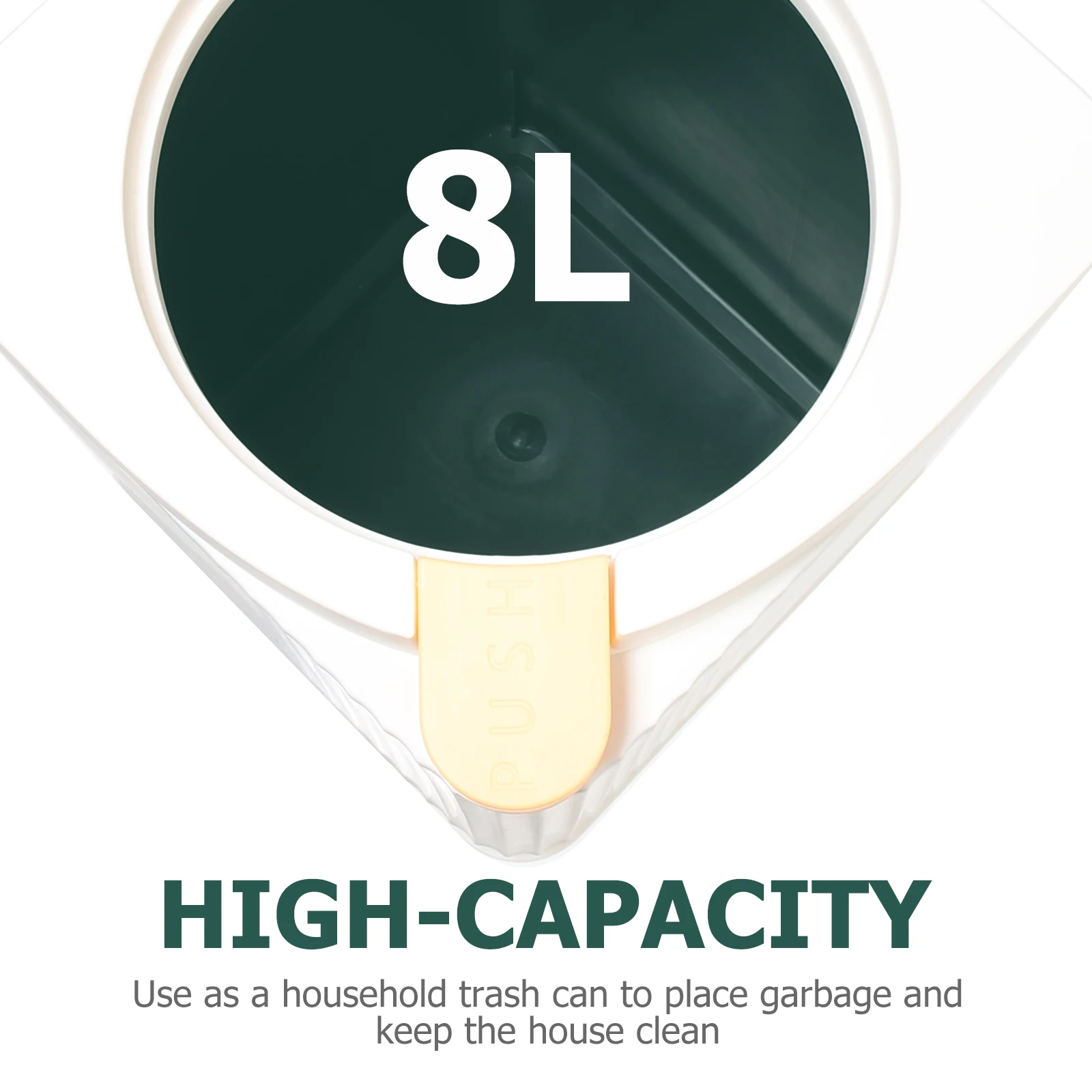 

Trash Can with Lid Restroom Garbage for Bathroom Kitchen Cover Plastic Bin Office Bins