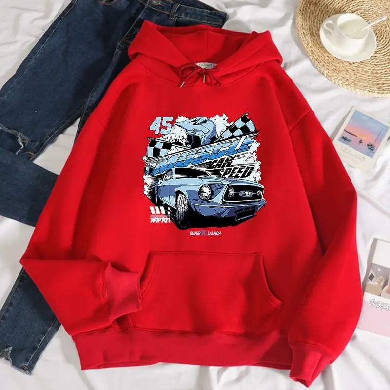 

Cool Car Funny Print Hoodies Female Warm Fleece Sweatshirt Autumn Fashion Pocket Pullover Casual Oversize Comfortable Clothing