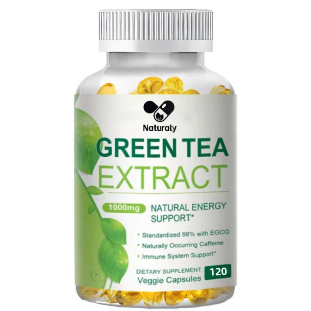 Green Tea Extract Capsules 1000 Mg 98% Standardized EGCG - 3x Natural Energy