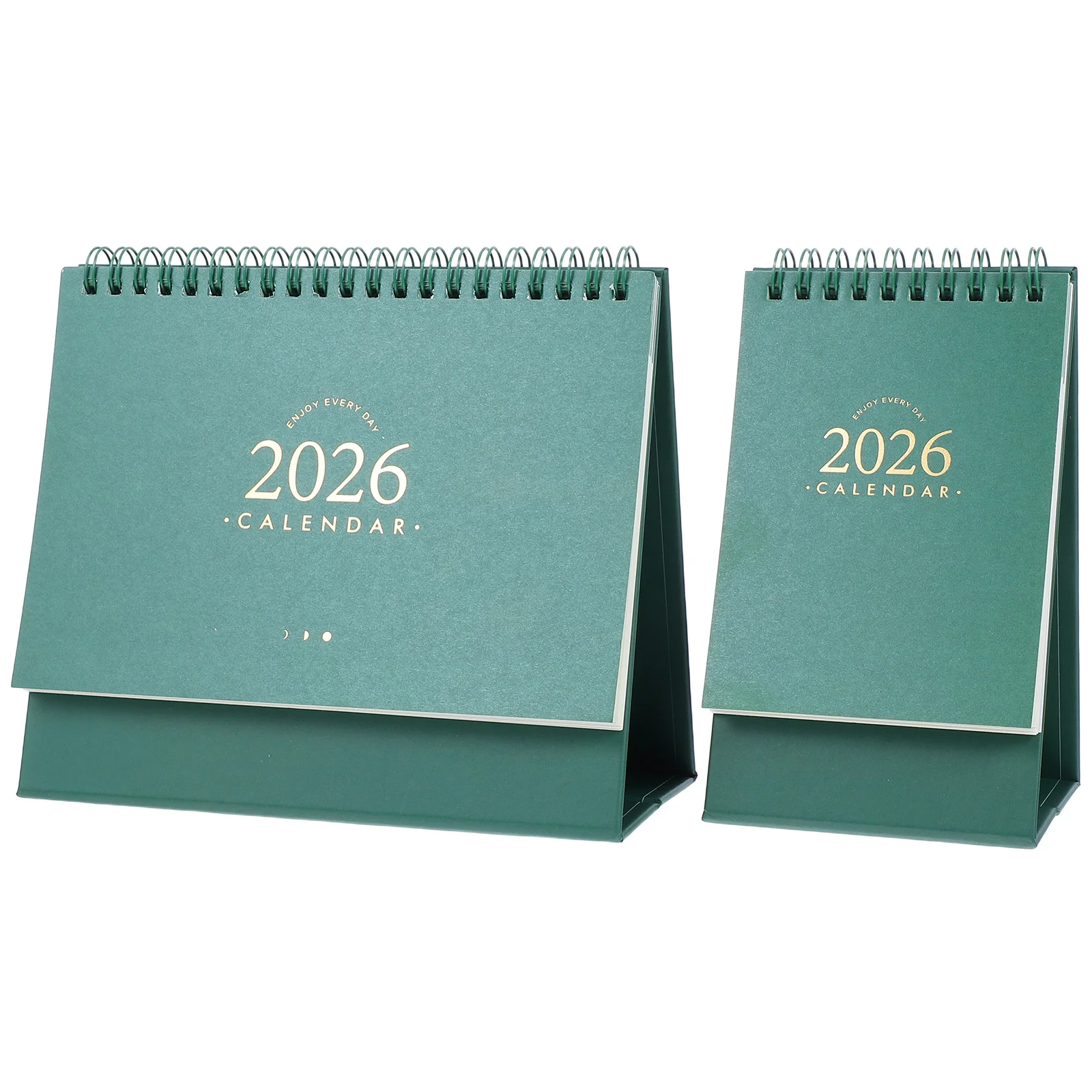 

2 Pcs Desk Calendar Office Cute Little Calander Check in Daily Desktop for Home Metal Small Student Mini