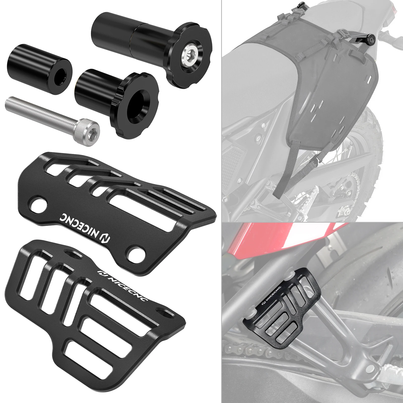 

For 2019-2024 Yamaha Tenere 700 XTZ700 Rackless Bags OS-Base Hooks Rackless Bags Tie Down Brackets for Tenere 700 Rally Edition