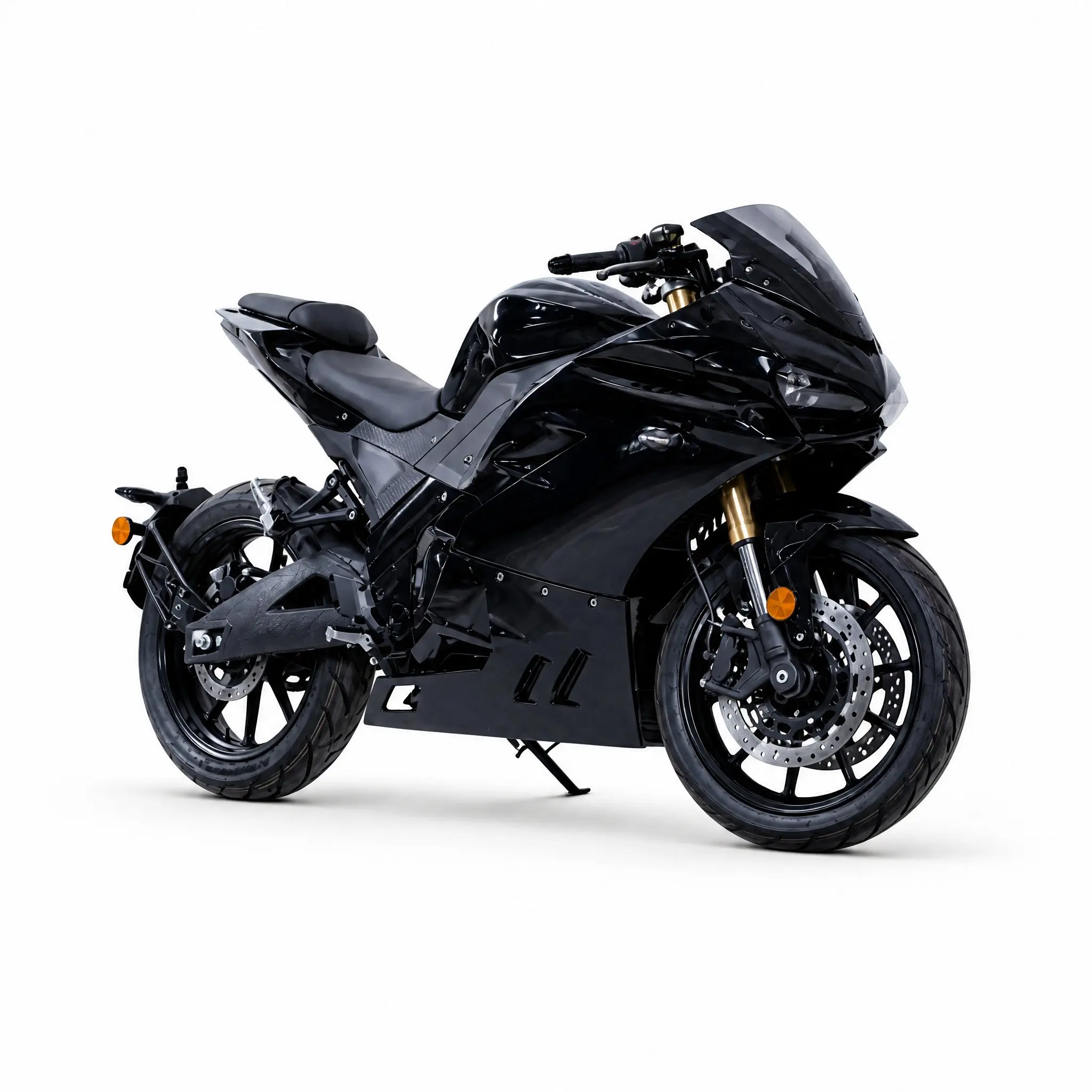 Cybern 72V 3000W Electric Sport Motorcycle Mid Drive Chain ABS Dual Disc Dirt Bike Racing 65-140km/h Gold Fork Adult Riders
