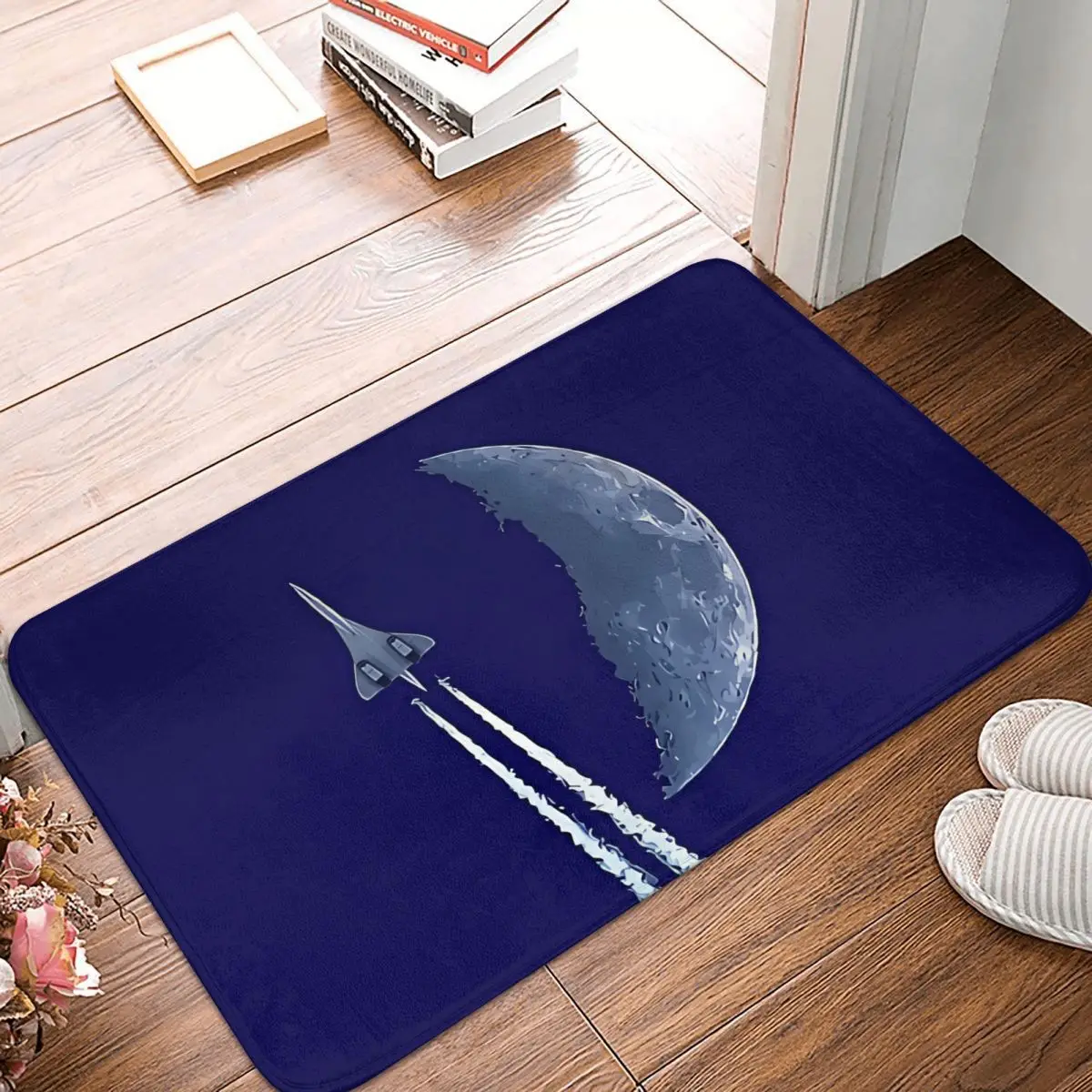 Aircraft Kitchen Non-Slip Carpet Concorde Eclipse Contrails Bedroom Mat Entrance Door Doormat Home Decor Rug