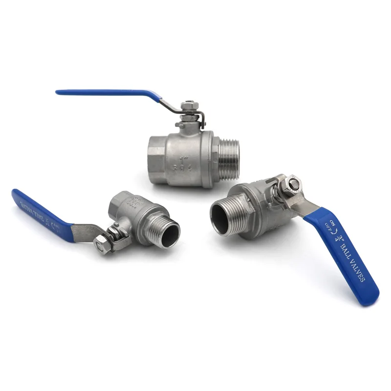 

1/4 "3/8" 1/2" 3/4" 1 "1,25" 1,5 "BSP внутренняя и наружная резьба SS304 Нержавеющая сталь 316L двухсекционный шаровой клапан Вода Воздух Масло Домашнее пивоварение
